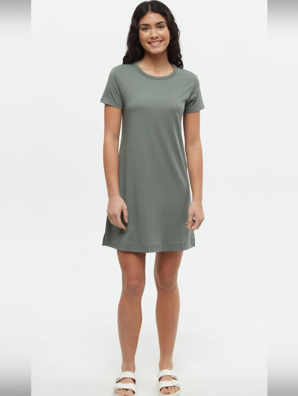Tentree TreeBlend T-Shirt Dress Agave Green Medium Sustainable Lyocell Organic